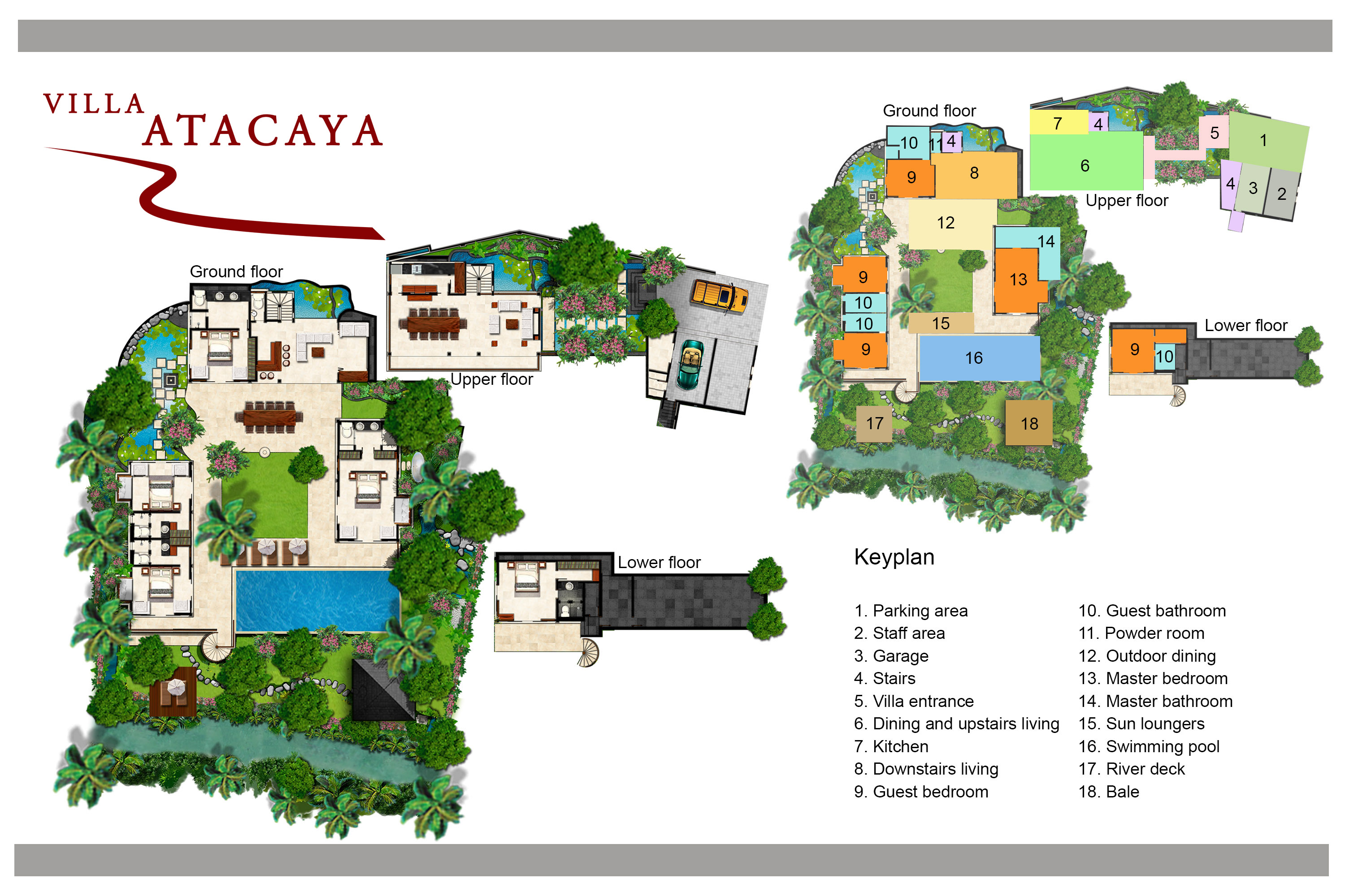 Floorplan Villa Atacaya Tanah Lot 5 Bedroom Private Pool