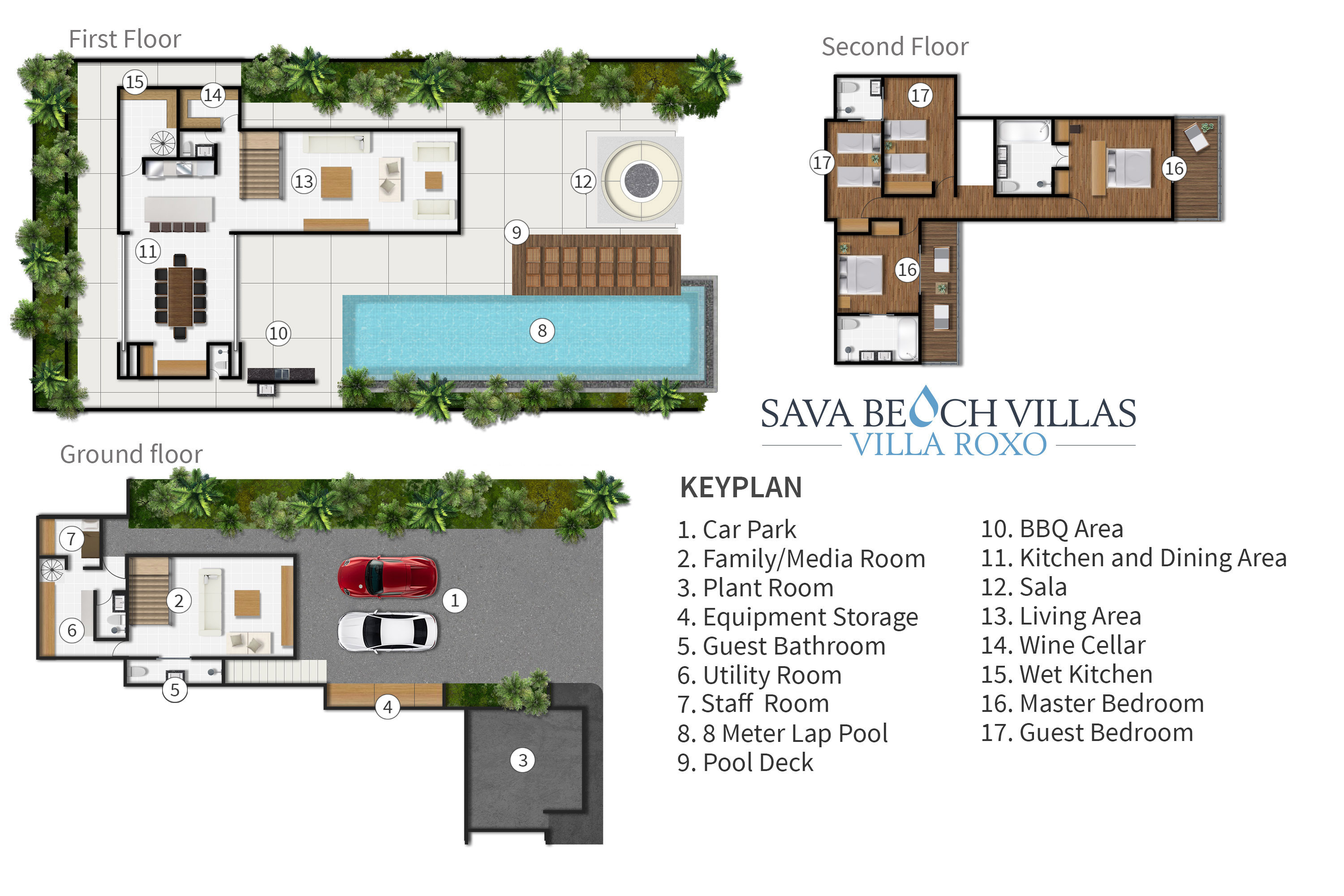 Floorplan Villa Roxo 4 Bedroom Beach House Rental Natai