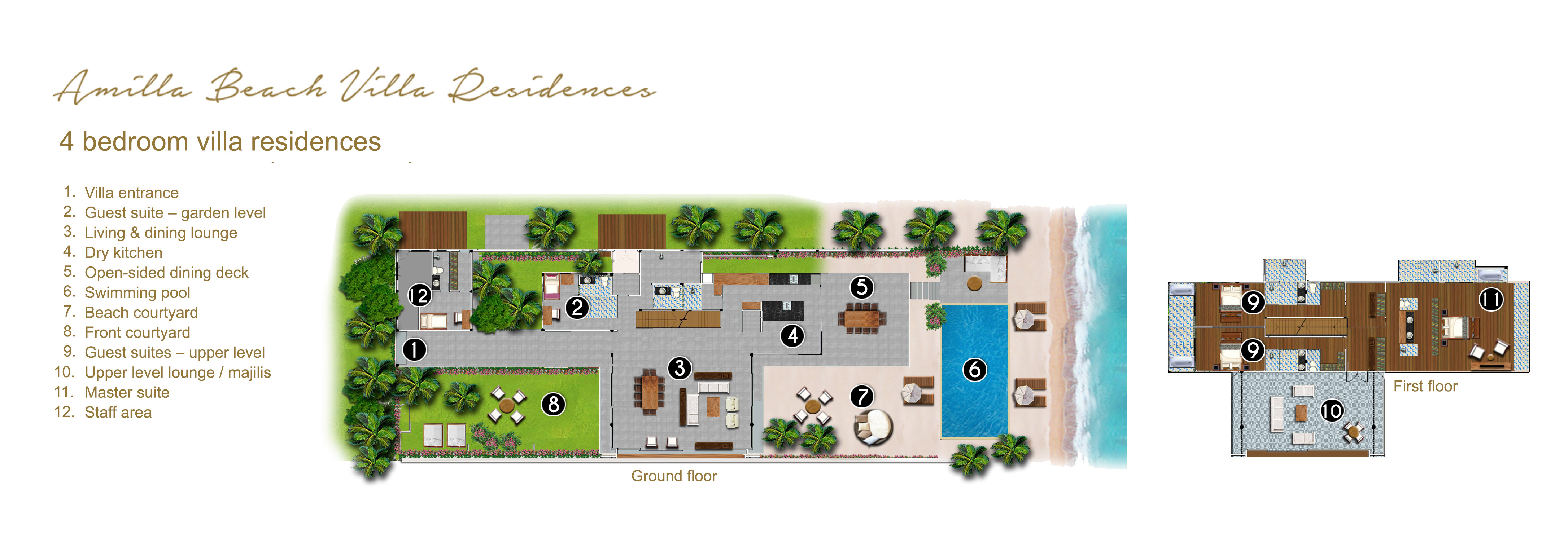 4 Bedroom Villa Residences Amilla Beach Villa Residences