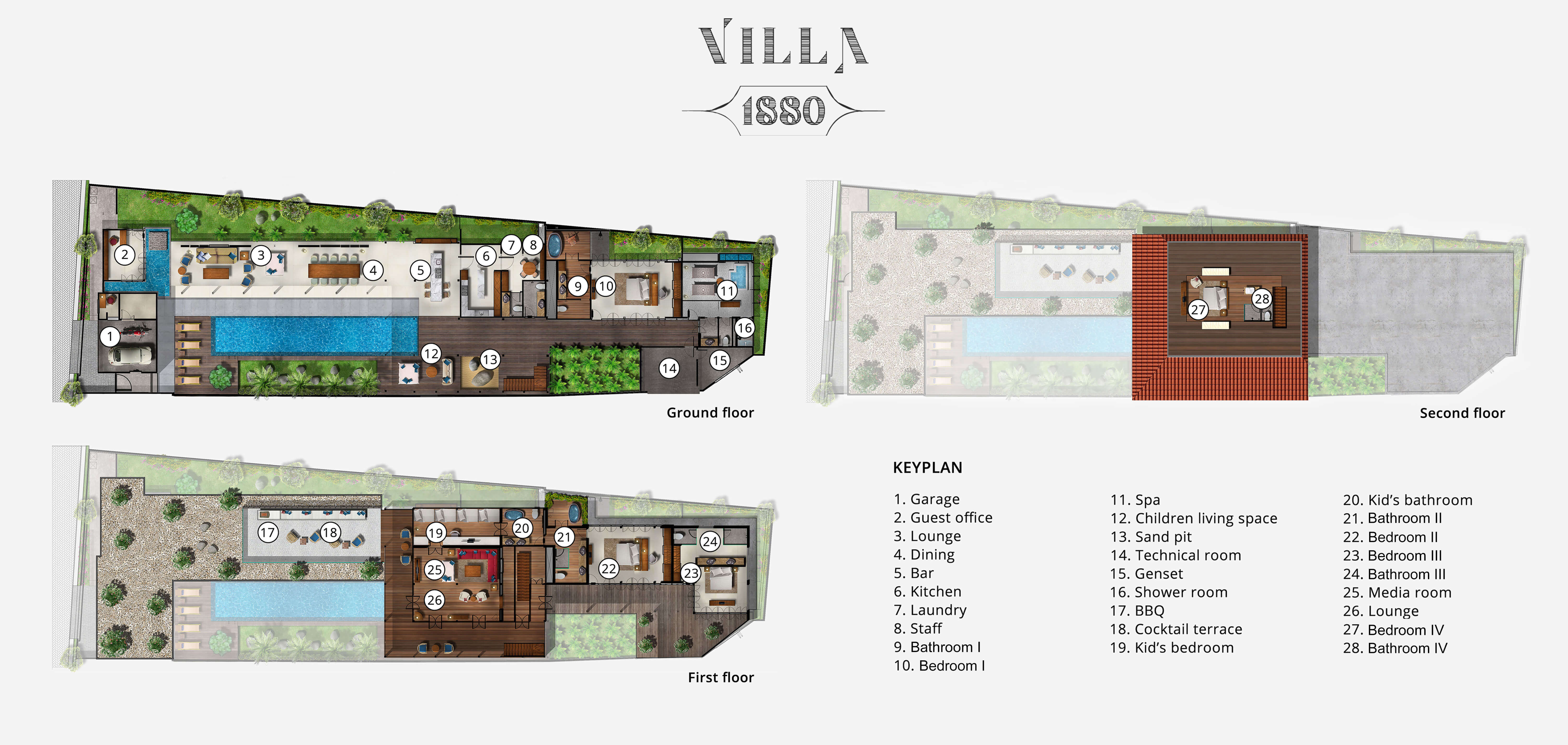 Floorplan Villa 1880 Seminyak 5 Bedroom Luxury Villa Bali