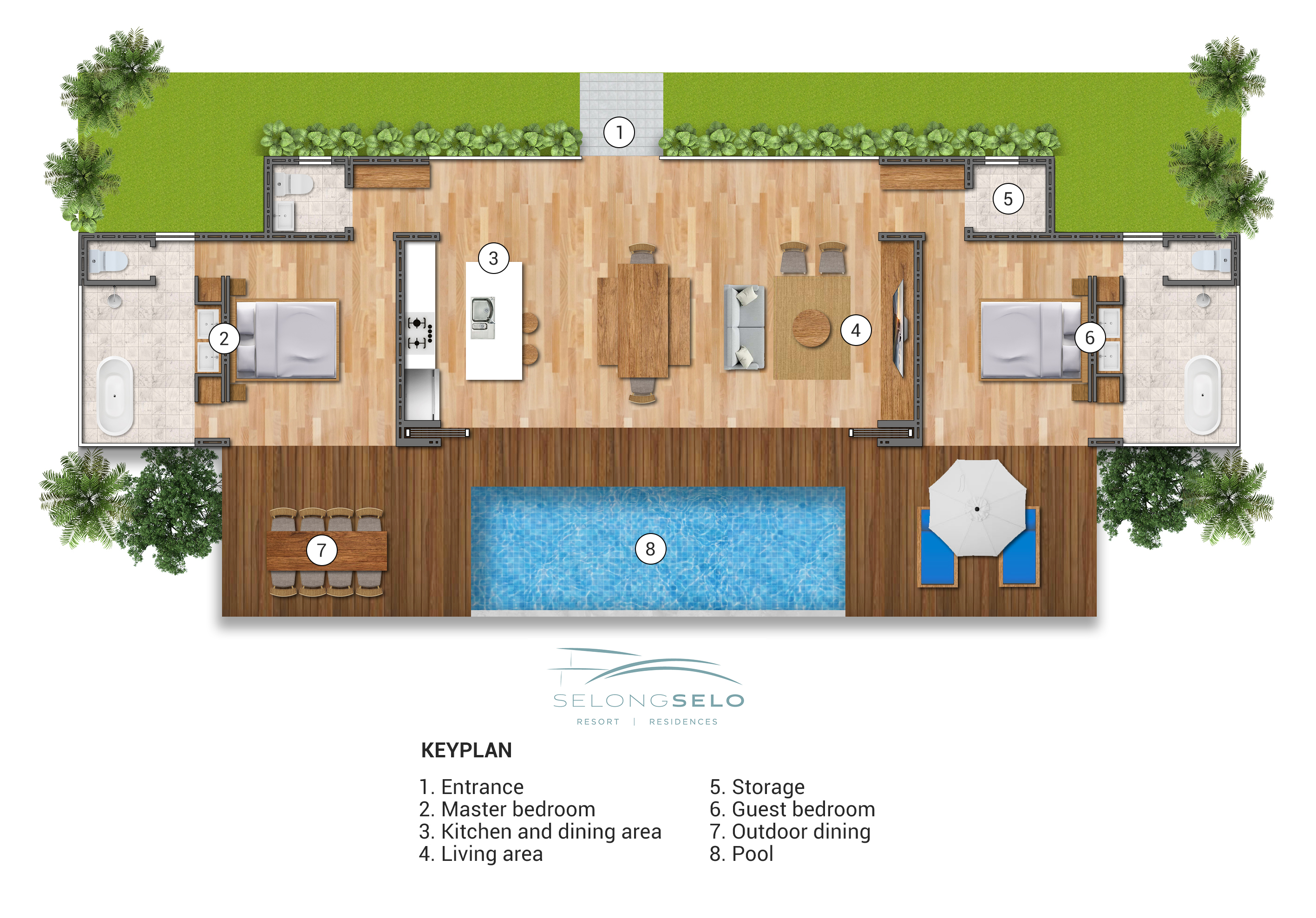 2 Bedroom Villas Selong Selo Residence 26 Luxurious