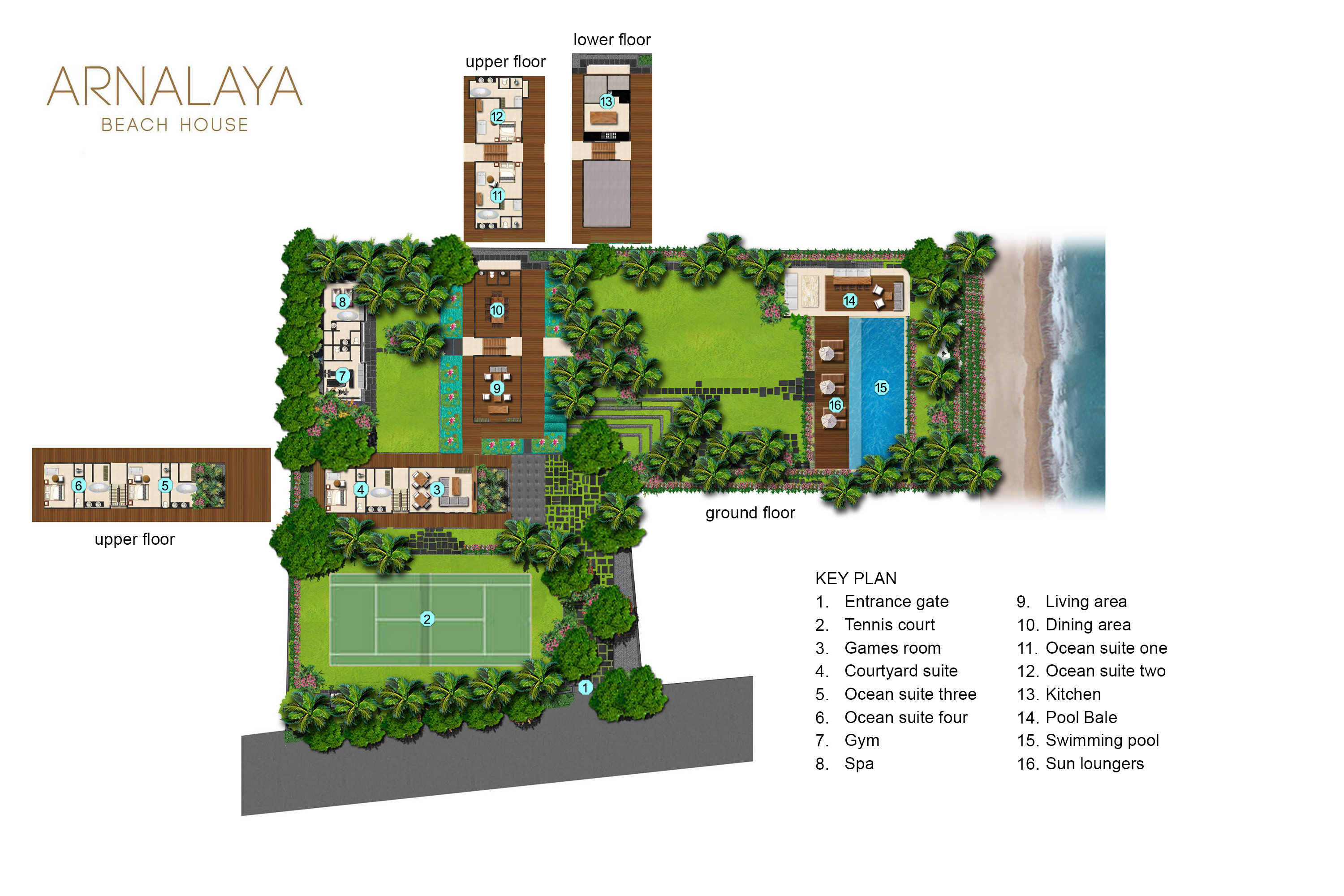 Floorplan Arnalaya Beach House Canggu 5 Bedroom Villa For